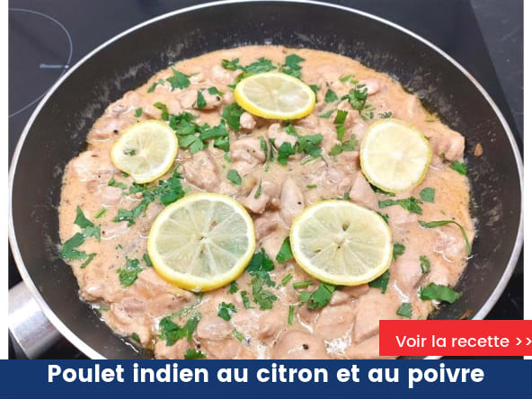 Poulet indien au citron et au poivre